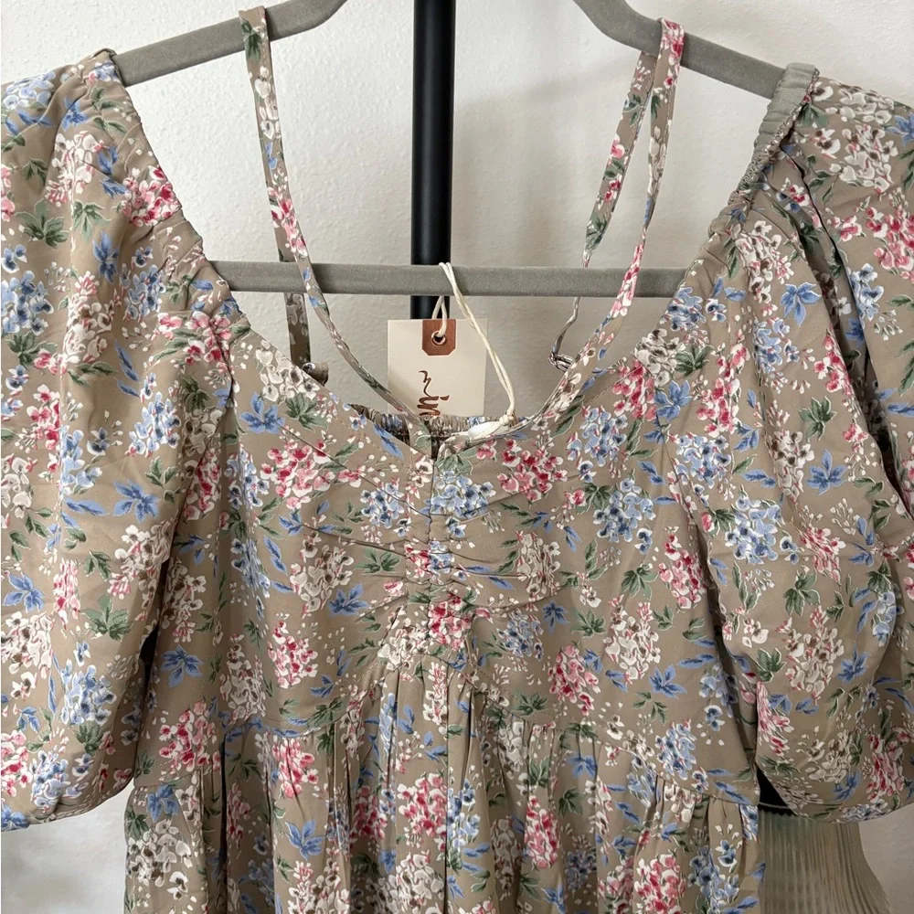Boho Floral Maxi Dress in Pastel Hues In Loom NWT - Picture 6 of 7